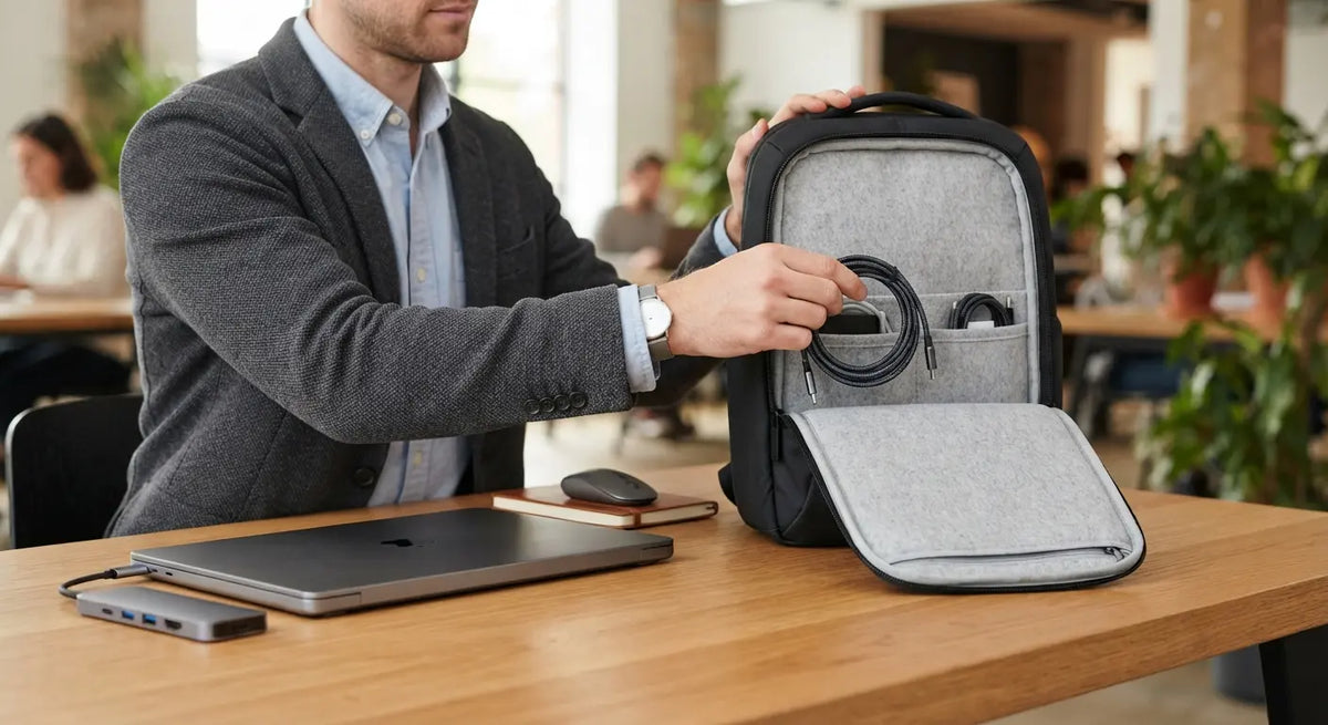 Sac à dos ordinateur pour développeur — câbles, multi-appareils, confort Image