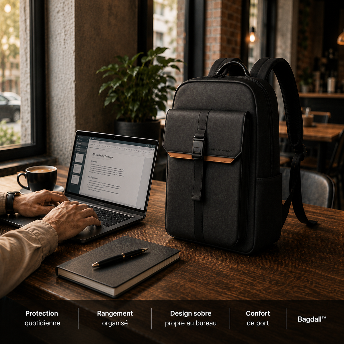 Sac à dos ordinateur 17 pouces- matière Oxford déperlante