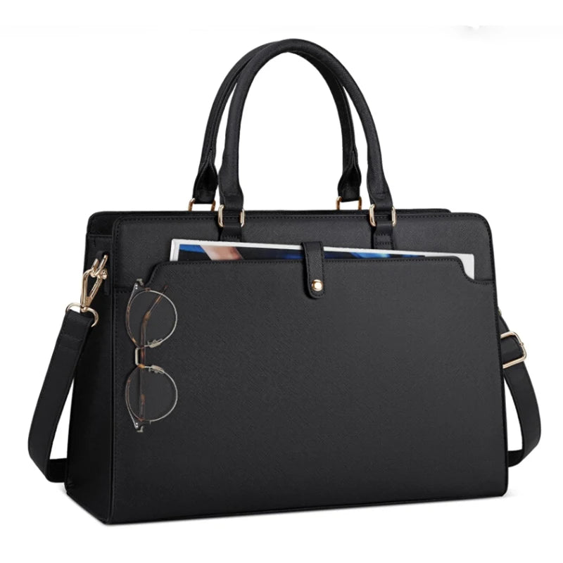 Sac ordinateur femme 15,6 pouces – Cabas professionnel déperlant en similicuir
