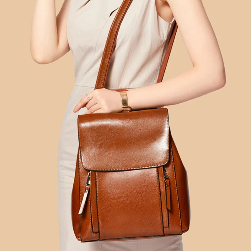 Sac à Dos ordinateur Femme Cuir Véritable | Convertible Bandoulière