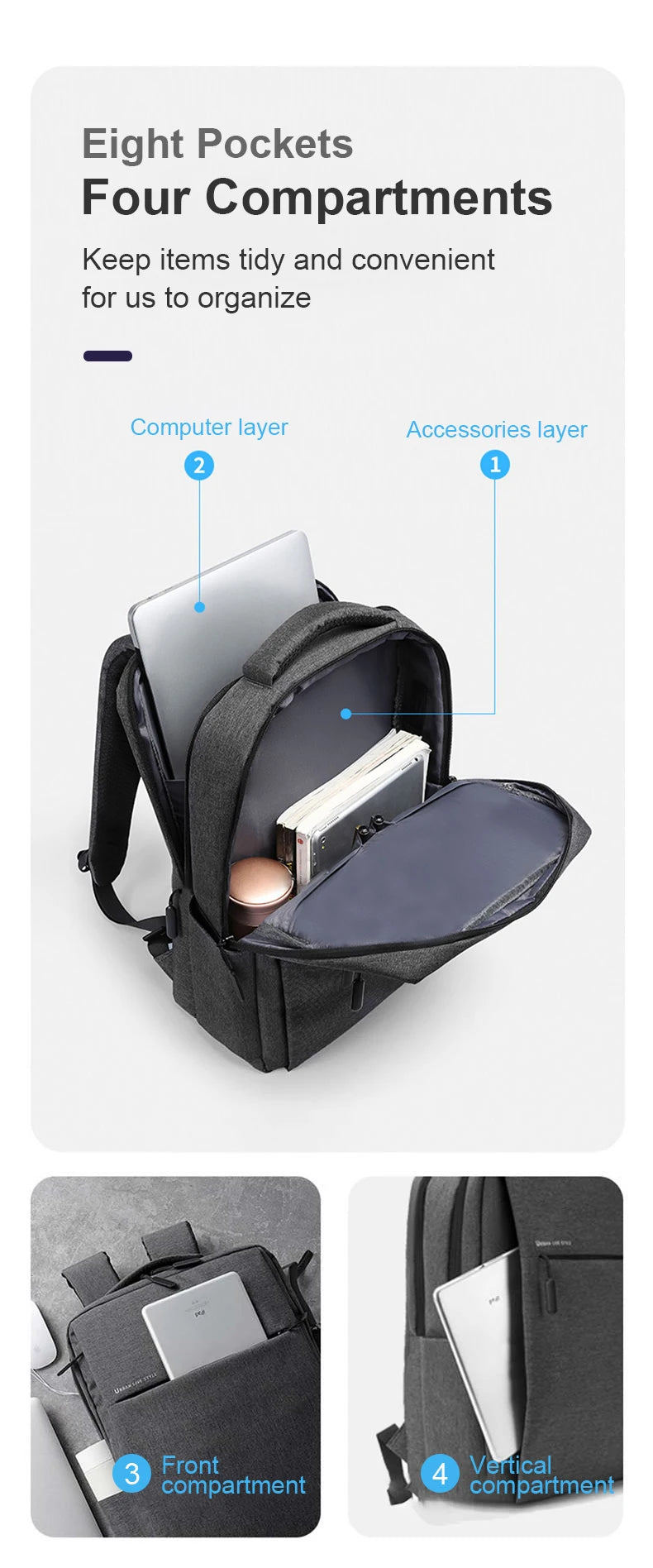 Sac à dos ordinateur grande capacite –  matière Nylon imperméable