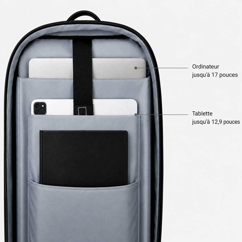 Sac à dos ordinateur 17 pouces- matière Oxford déperlante